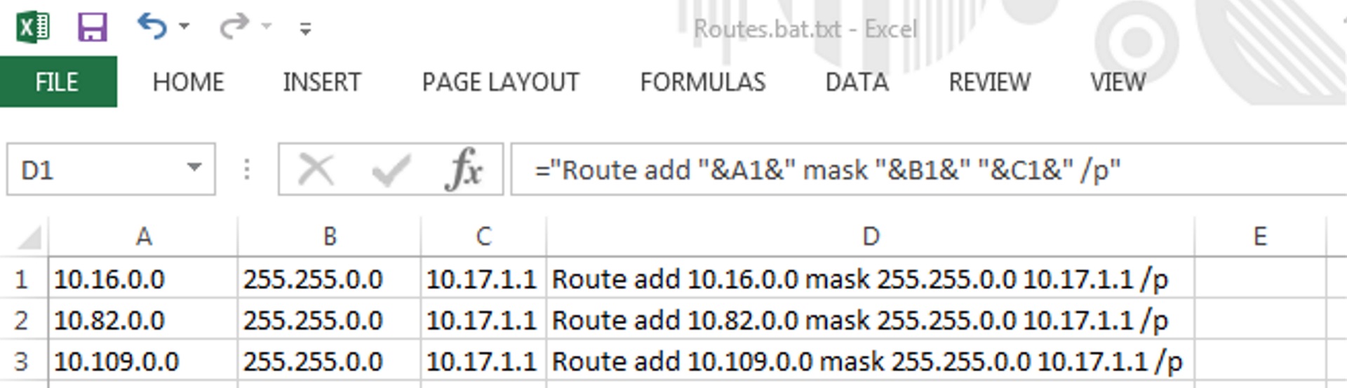 Excel Header